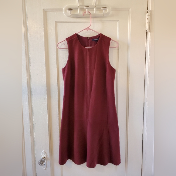 Madewell Foyer Dress - Burgundy Wool Shift Dress - Picture 1 of 5
